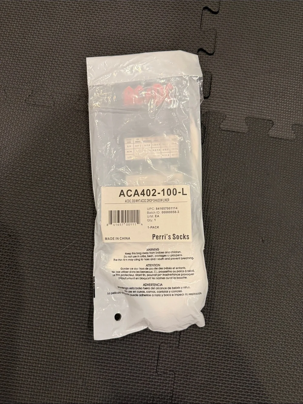 AC/DC White Low-Cut Athletic Socks with Black Logo Accent